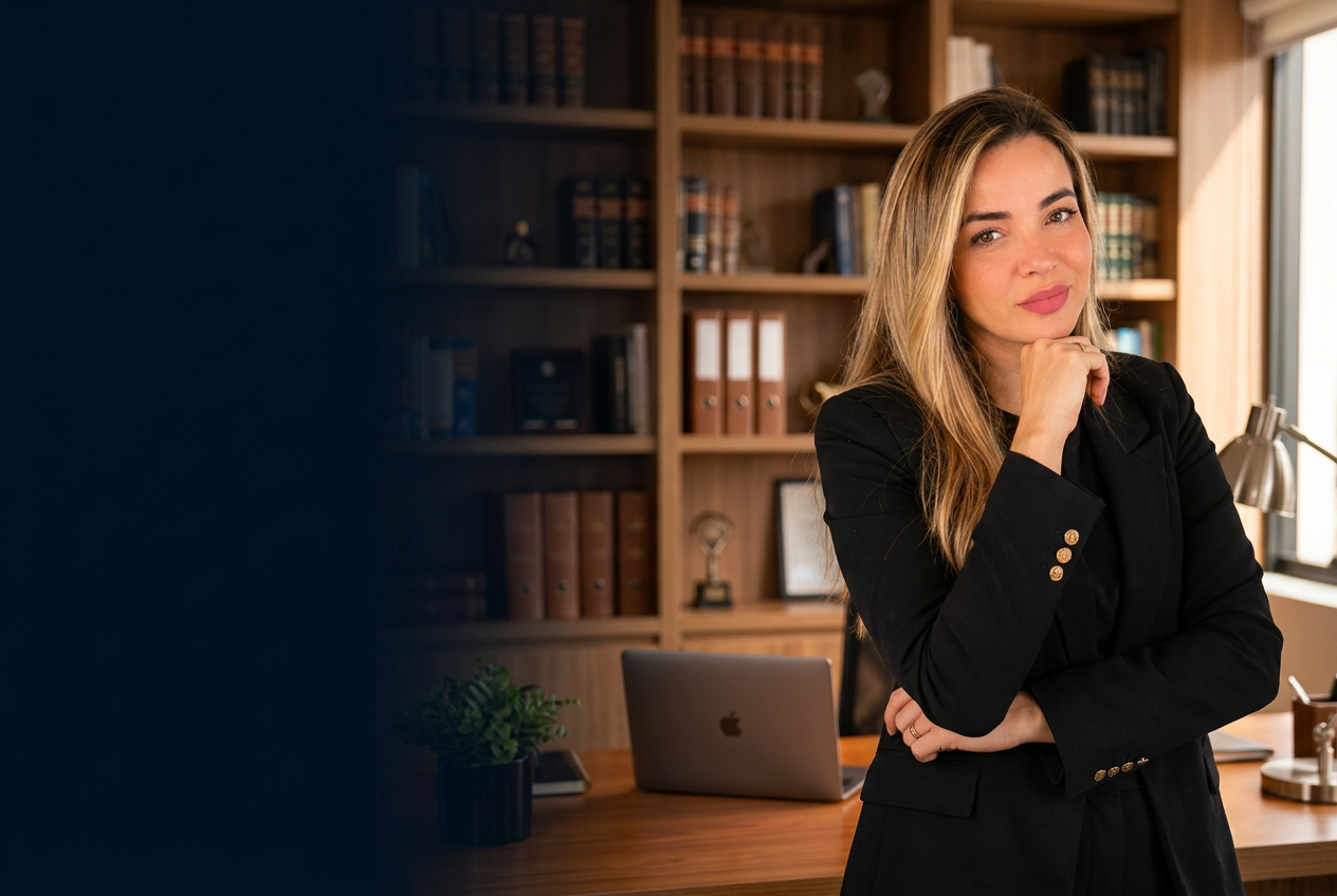 Leide Macedo em um escritório